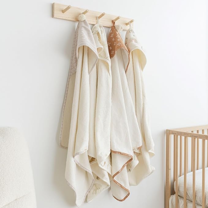Crane Baby Hooded Towel, 100% Cotton & Terry Cloth Hooded Baby Towels for Boys & Girls, Safari Animal, 30" w x 30" h, Hooded Baby Beach Towel, Baby Pool Towel, Baby Bath Towel, Hooded Towels for Baby