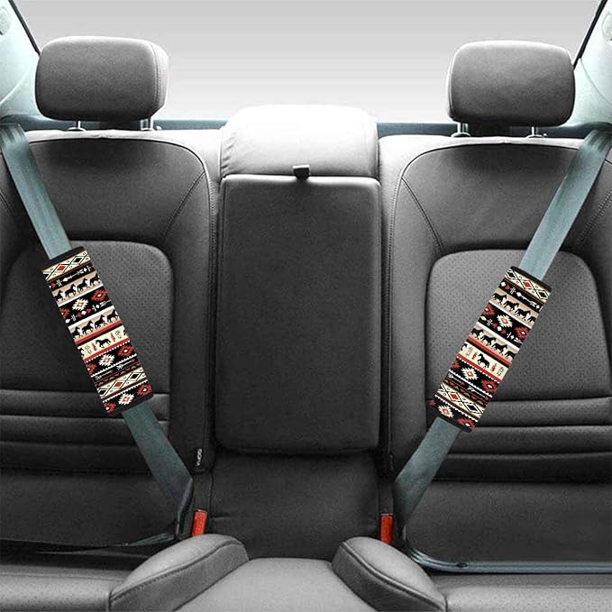 AFPANQZ 2PCS Animal Horse Seat Belt Cover Pads Cushion Universal Fit Safety Seatbelt Pillow Head and Neck Support Adjustable Driver Shoulder Protection Luggage Bag Strap Pad Gray