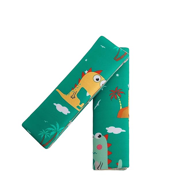 Baby Seat Belt Strap Cover, 2 Pcs Kids Car Seat Belt Cushions Pads, Shoulder Strap Protectors for Girls Boys (Dinosaur 6A)