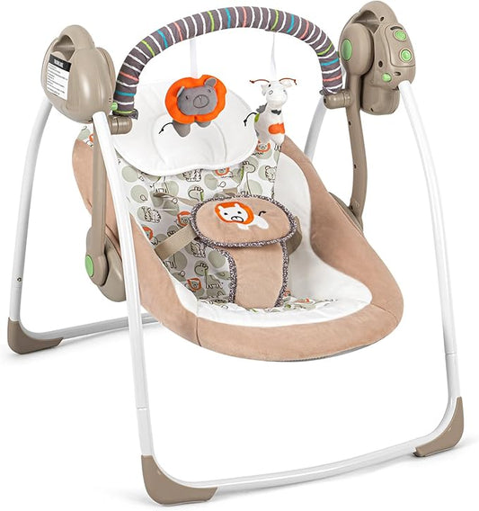 Baby Swings for Infants, Baby Swing Newborn, Baby Swing with Intelligent Music Vibration Box, Infant Swing Load Resistance: 6-25 lb, Applicable Object: 0-9 Months