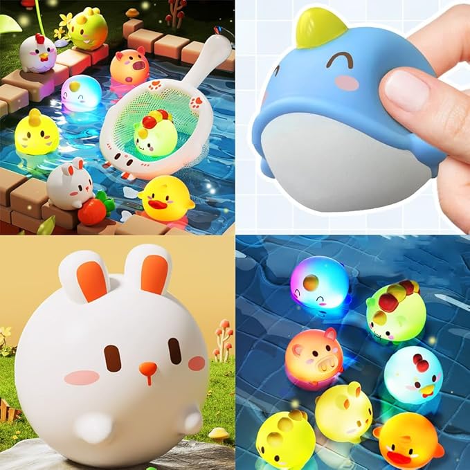 Bath Toys Toddler No Hole Bath Tub Toys for Baby 6-12 Months Toys 12-18 Months 6PCS Animal Floating Bathtub Toys for Kids 1-3 Baby Shower for Infant Boys Girls