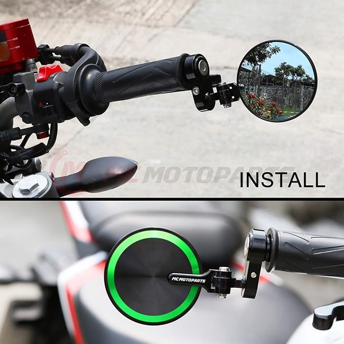 Green Reborn CNC Bar End Mirrors For Kawasaki NINJA 1000 SX 2010-2016