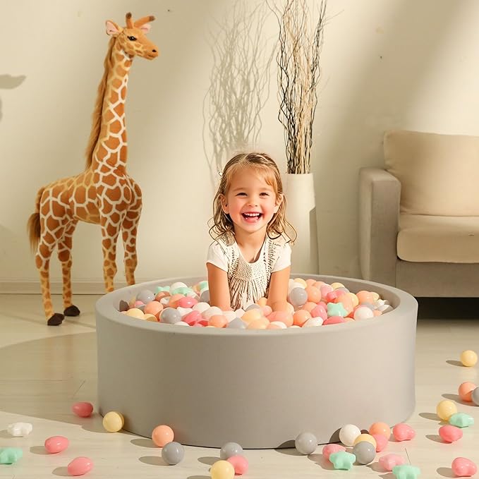 GOGOSO Ball Pit Balls,Plastics Balls for Ball Pit, Stars Hearts Shape for PastelBall for Toddlers Kids