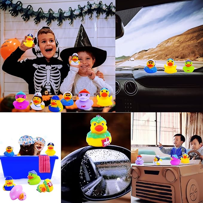 Rubber Ducks Toy Duckies for Kids,Baby Bath Toys, Toddlers Floater Duck Showers Accessories,Classroom Halloween Birthday Showers Time Party Favors Swimming Pool Toy Decoration Gift (12 Pack)