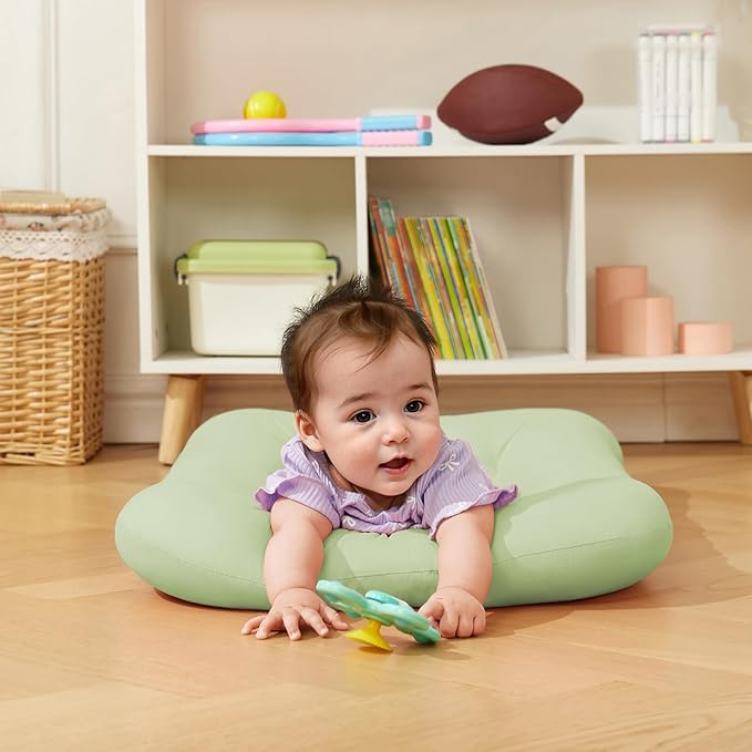 Baby Lounger 0-18 Months, Baby Lounger for Newborn, Soft Organic Cotton Breathable Lounger for Infants (Green Baby Lounger)