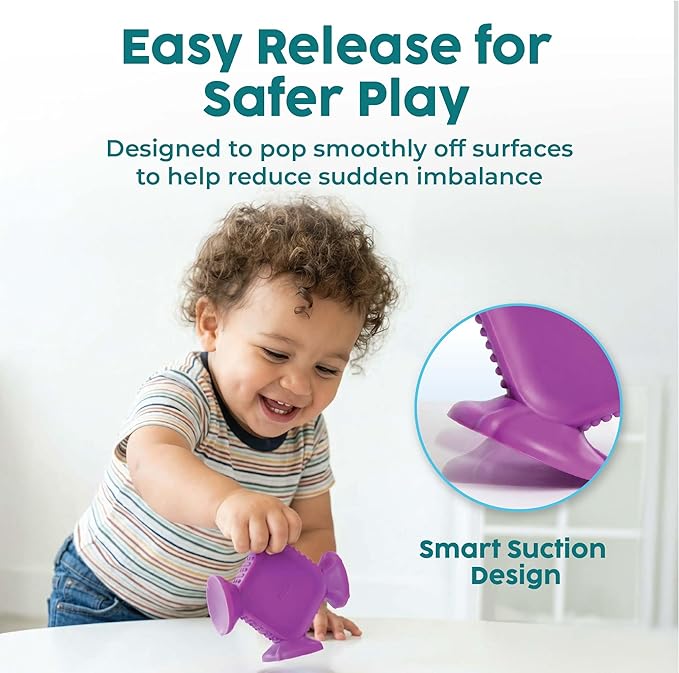 BUNMO Big Shapes Textured Suction Bath Toys for Toddlers 1–3 (10 Pack), Extra Large Silicone Bathtub Toys, BPA-Free Suction Cup Toys, Bath Toys for Kids Ages 1+, Sensory Bath Toys