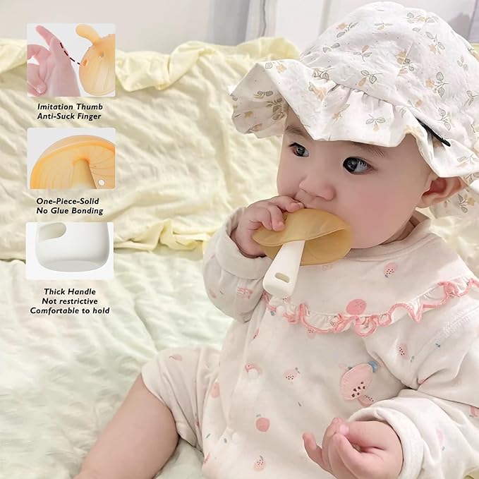 Baby Umbrella teether Toy for Babies 2-12 Months,Infant Chew Toy with Travel Case, Easy to Hold & Clean Teething Relief, None Glue,Baby Registry Must Have, for Night