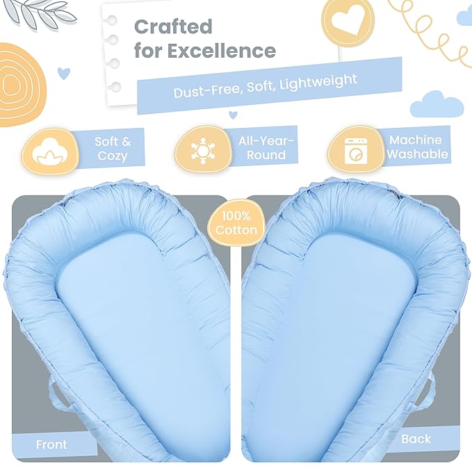 Baby Lounger - Breathable & Soft Baby Lounger for Newborn 0-24 Months, Soft Portable Baby Lounger Pillow, Newborn Babies Essentials, Snuggle Lounger Me