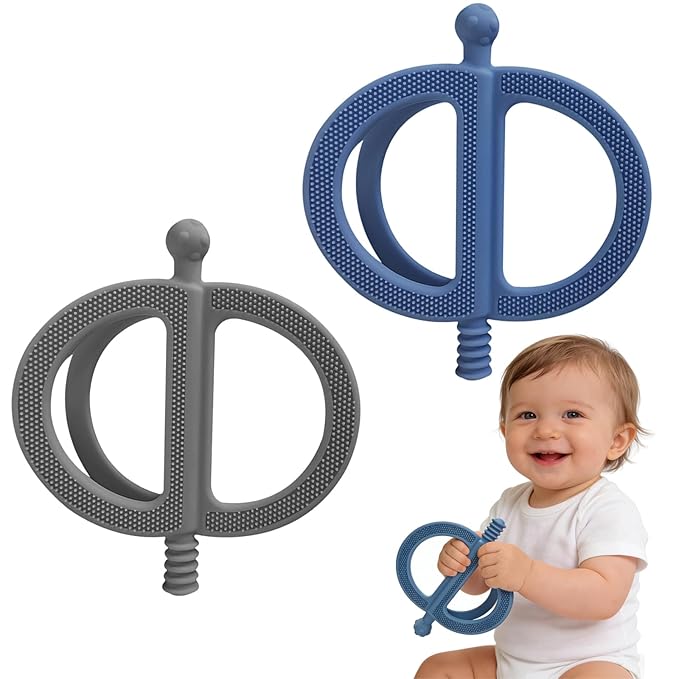 YAPROMO Silicone Teether Toys for 0-36 Months Babies, Teether Tubes for Teething Pain Relief - Anti-Choking Straw Tube Design, Sensory Teething Toys for Infants & Toddlers