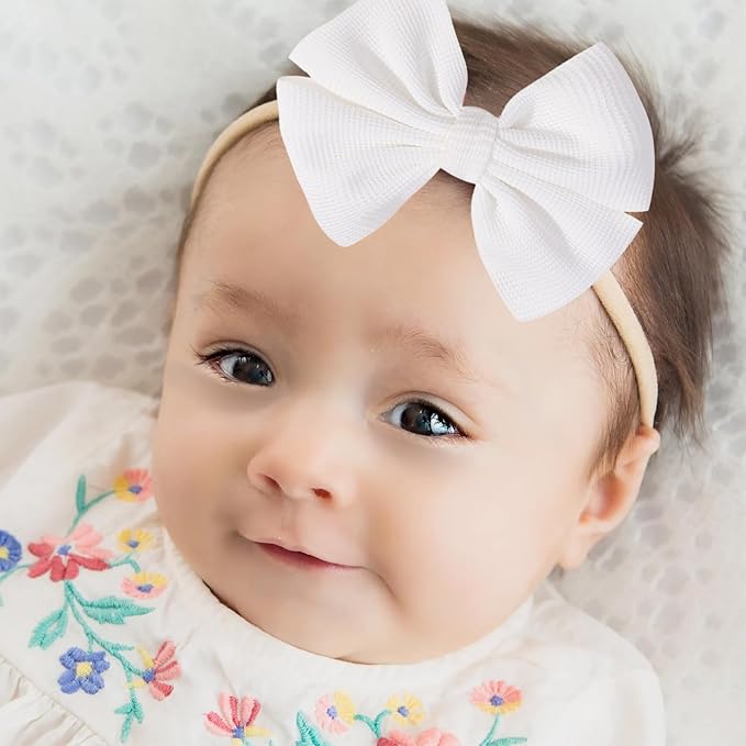 Thanksgiving Baby Girls Bows Elastic Nylon Headbands Bows for Baby Girls Toddler Hair Bows Fall Theme Party Hair Accessories Newborn Bows for Infant Toddlers Kids