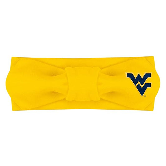Creative Knitwear West Virginia Mountaineers Infant Girls Gold Solid Hair Knot Headband Embroidered Logo - Size Newborn - 4T