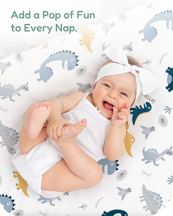 Crib Sheets 2 Pack, Fitted Crib Sheet for Standard Crib Mattress 28x52x9, Ultra Soft Jersey Knit, Breathable Stretchy Deep Pocket, Snug Fit Stays Put, Baby Crib Mattress Sheet