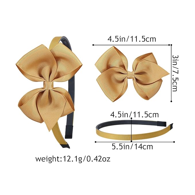 XIMA 16Piece Headband with Bow for Toddlers Teens, 16 Colors Grosgrain Ribbon Bows Hair Bands for Girls,Kids Children and Women, Cute Hairbands for Daily School Hair Accessories