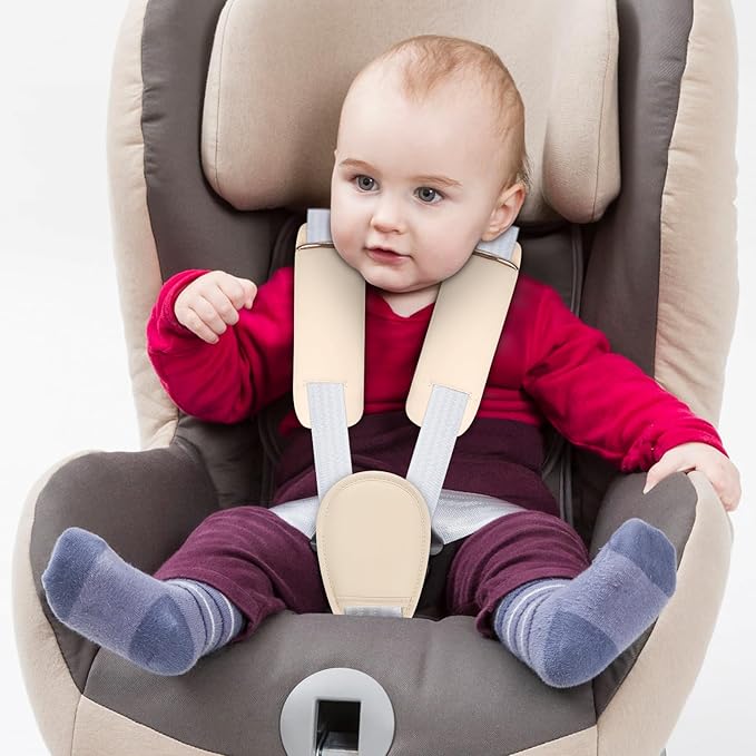 Accmor Car Seat Strap Pads Set for Baby Toddler Kids, Car Seat Strap Covers with Hip Support, Super Soft Seat Belt Covers Fits for All Car Seats, Pushchair, High Chair, Stroller