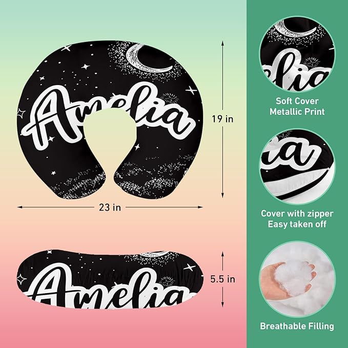 Custom Name Car Seat Canopy - Baby Car Seat Covers, Infant Stroller Cover, Black Moon Carseat Canopy Christmas Birthday Gifts for Girls and Boys