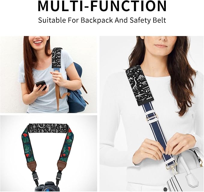 Black White Dinosaur Skeleton Seat Belt Cover Fits Cars Trucks SUV Sedans Air Permeability Car Seatbelt Strap Cover, Auto Interior Accessories Protector