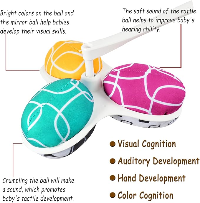The Replacement Balls (for Mamaroo Swing) Offer More Interaction and Reversible Ball Options to Complement The Multi-Coloured with MamaRoo Cradle in a Set of 3 Balls ﻿