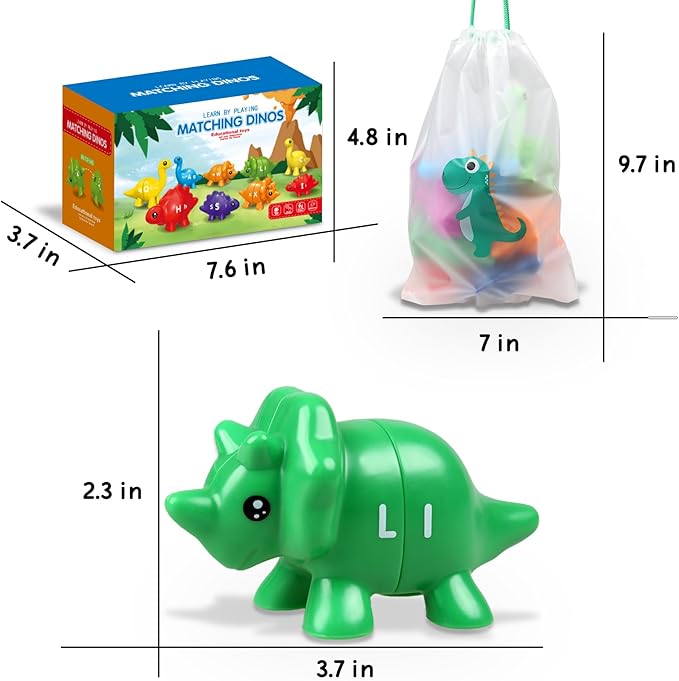 Anzimo Toddler Dinosaur Montessori Toys for 1 2 3 4 Year Old Boy Girl Birthday Gift - Kids Preschool Learning Activities Educational Travel Outdoor Sensory Toys for Toddlers 1-3