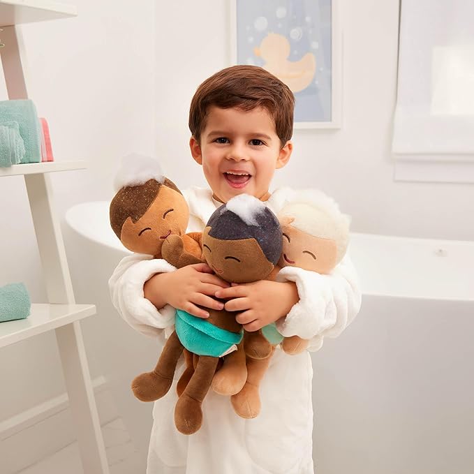 LullaBaby – 14-Inch Bath Doll – Olive Skintone & Light Brown Hair Baby Boy Doll with Accessories – Soft Plush Body – Real Water Play – Tub Toy – Kids Ages 2+