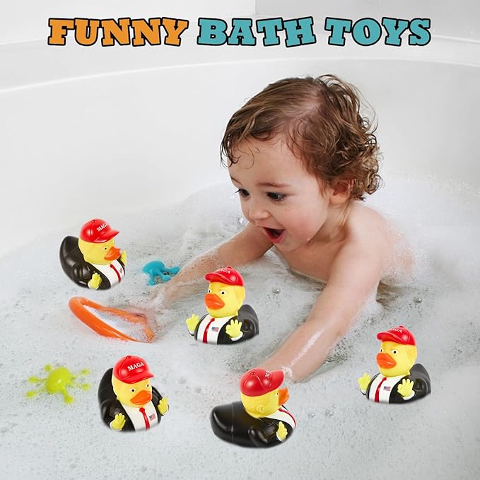 Baby Bath Toy Rubber Ducks, Squeak Ducking Funny Duckies Toy for Children Kids Baby Showers Bath Time Birthday Gifts Party Favors