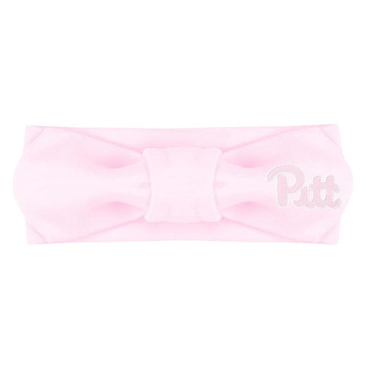 Creative Knitwear Pitt Panthers Infant Girls Pink Solid Hair Knot Headband Embroidered Logo - Size Newborn - 4T