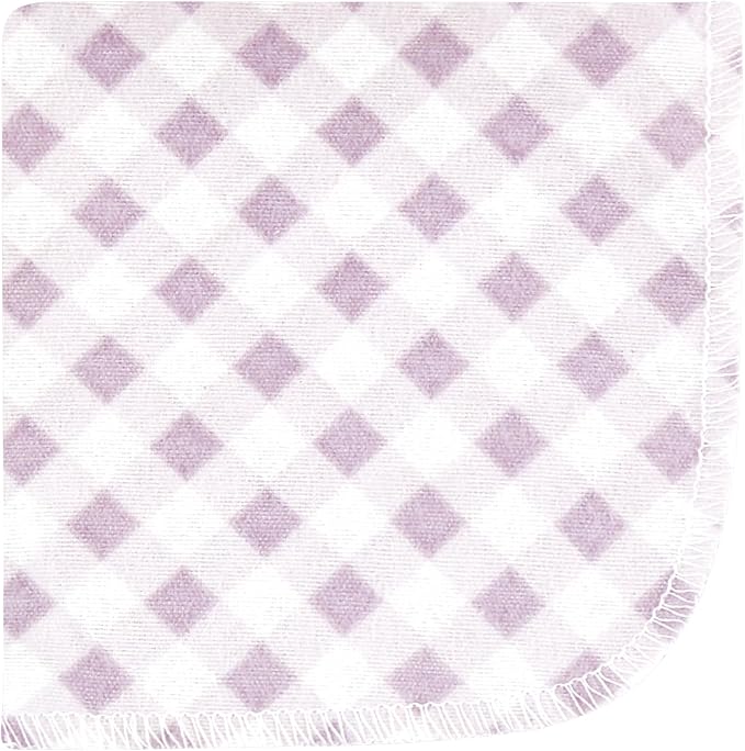 Hudson Baby Unisex Baby Flannel Cotton Washcloths, Purple Dainty Floral 10 Pack, One Size