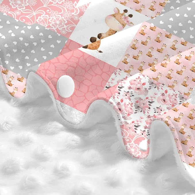 Personalized Giraffe Plaid Baby Infant Car Seats Canopy for Babies with Name, Custom Multi-use Blankets for Baby Boys Girls, Peekaboo Minky Nursing Breastfeeding Stroller Cover Canopies for Newborn