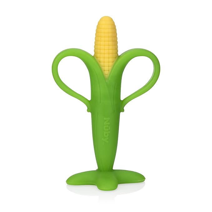 Nuby Soothing Corn Teether, Green, Green