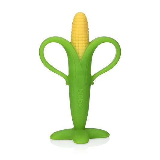 Nuby Soothing Corn Teether, Green, Green