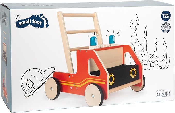 small foot 12540 Firefighter Walker Wood Modern for Firefighter Fans Children from 12 Months