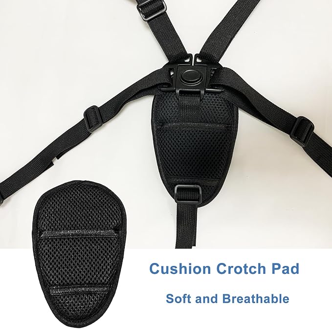 LiXiongBao 4in1 Universal 5 Point High Chairs Harness Straps,Seat Straps Crotch Cushion Shoulder Pads,Universal Baby Haeness Belt Holder,Include 2 Shoulder Pads & 1 Guarding Pad