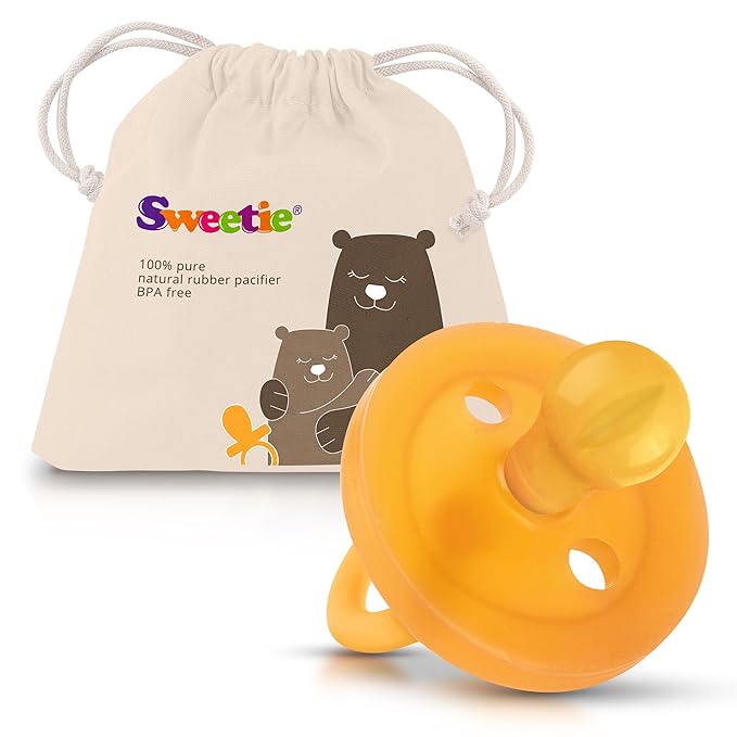 SWEETIE Rubber Pacifier Natural Rubber Pacifier Rounded (Natural Color, 12-18 Month)