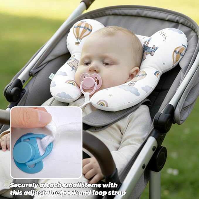 Baby Travel Pillow, U-Shape Pillow for Car Seat and Stroller Use, Lightweight Baby Travel Accessory (Sky Explorer)