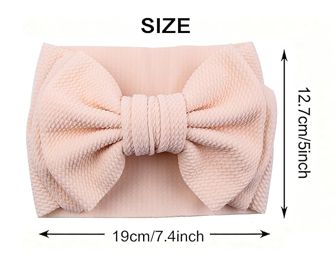 Bows for Baby Girls Headband, Newborn Bows Headbands Baby Hair Bows Hairbands Hair Accessories.(FD104-Champagne Khaki)