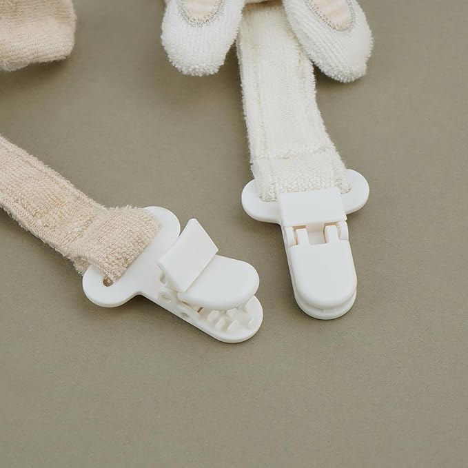 Pacifier Clip, 2 Pack Baby Pacifier Holder for Boys and Girls Fits Many Pacifiers & Baby Teething Toys, Ideal Baby Gift (Elephant & Bear)