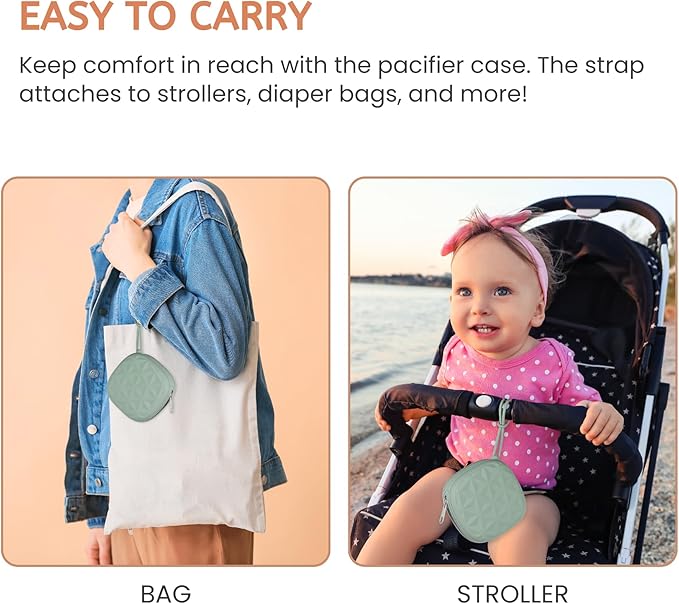 Silicone Pacifier Case for Diaper Bag, Newborn Baby Pacifier Holder Case For Boys & Girls (Color 3)