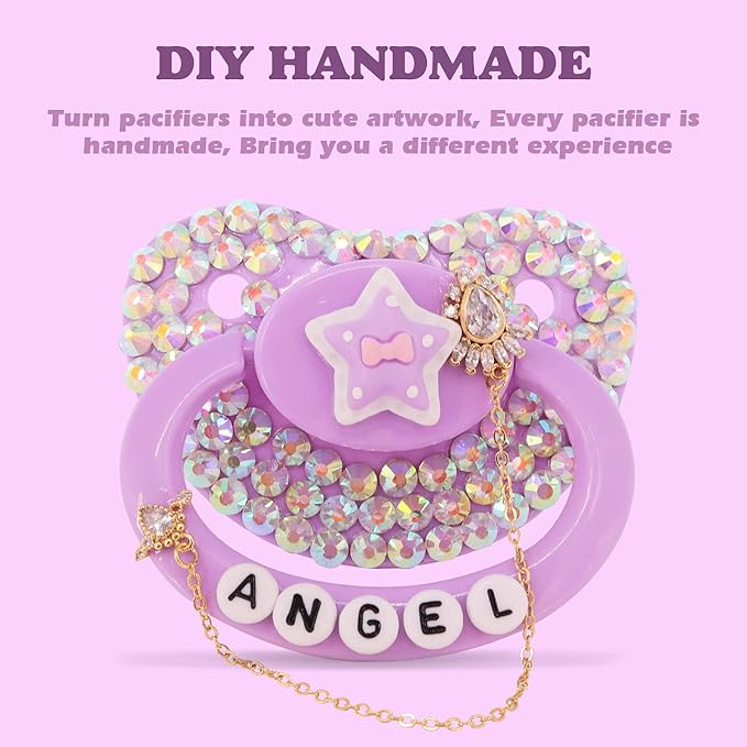 Adult Sized Pacifier Candy Cute Baby Pacifiers (Purple Stars)