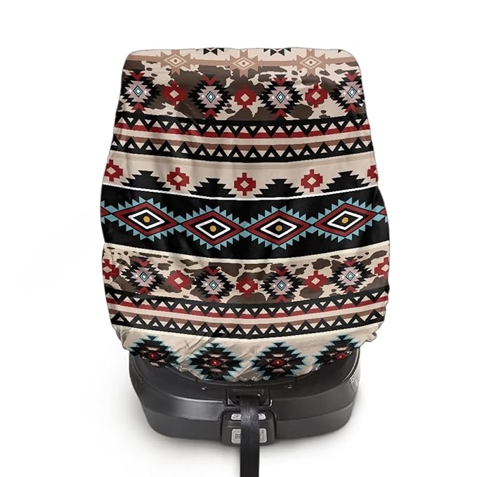 Car Seat Cover Baby Car Seat Sun Shade Cover Wear-Resistant Aztec Car Accessories Stretch Carseat Covers with Elastic Band, Easy to Install