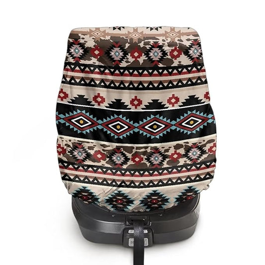 Car Seat Cover Baby Car Seat Sun Shade Cover Wear-Resistant Aztec Car Accessories Stretch Carseat Covers with Elastic Band, Easy to Install