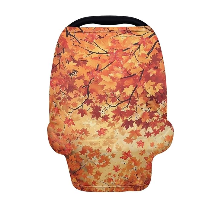AFPANQZ Maples Stretchy Baby Car Seat Nursing Breastfeeding Cover Kit Super Breathable Multiuse Infant Carseat Canopy Stroller Cover Scarf for All Seasons Girl Boy Baby