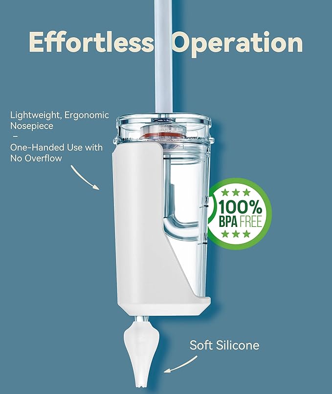 Electric Nasal Aspirator for Babies & Toddlers | 9 Adjustable Suction Levels | Safe Baby Nose Sucker with Food-Grade Tips & Portable Design