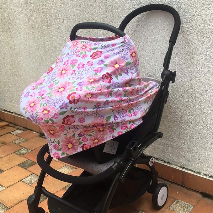 2 Pack Baby Car Seat Cover Soft Stretchy Nursing Cover, Sun Protection for Babies, Stroller Canopy, Breathable Infant Car Seat Canopy