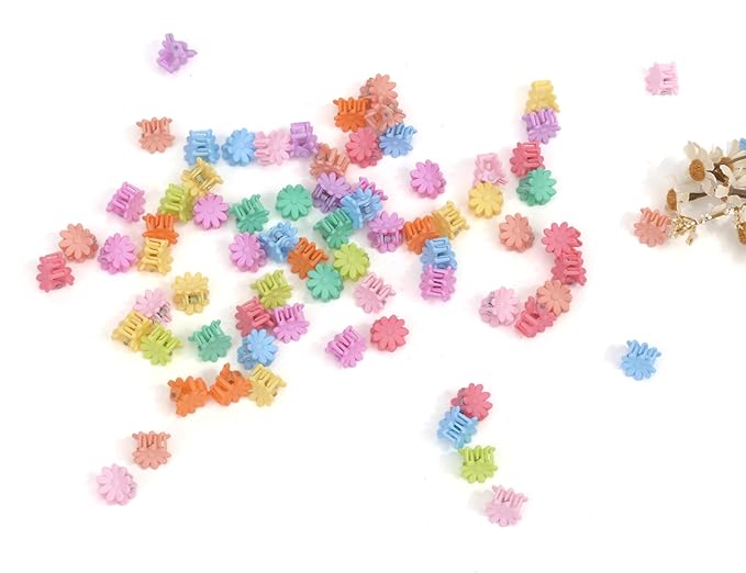 50 Pcs Colorful Mini Hair Claw Small Hair Clips Clamps Hair Accessories for Baby Girl Decorative Bun Tiny Hair Clips (Set-A)