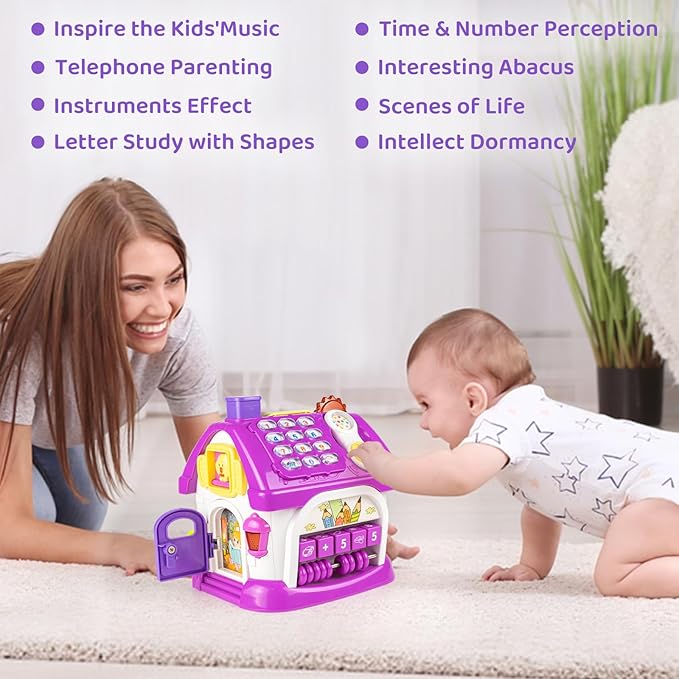 Marstone Toddler Toys for 1 Year Old Girl Gifts: Kids, 8 in 1 Multi-Functional Learning Baby Musical House for Birthday Gifts, Educational Baby Girl Toys 6-12, 12-18 Months