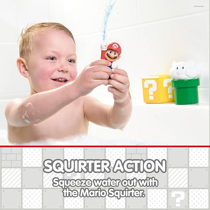 My Mario Pour & Nest Bath Playset by TOMY Toomies - Pouring Toddler Water Toys for Bath or Pool - Officially Licensed Mario Toys for Kids and Toddlers - Ages 2 Years and Up