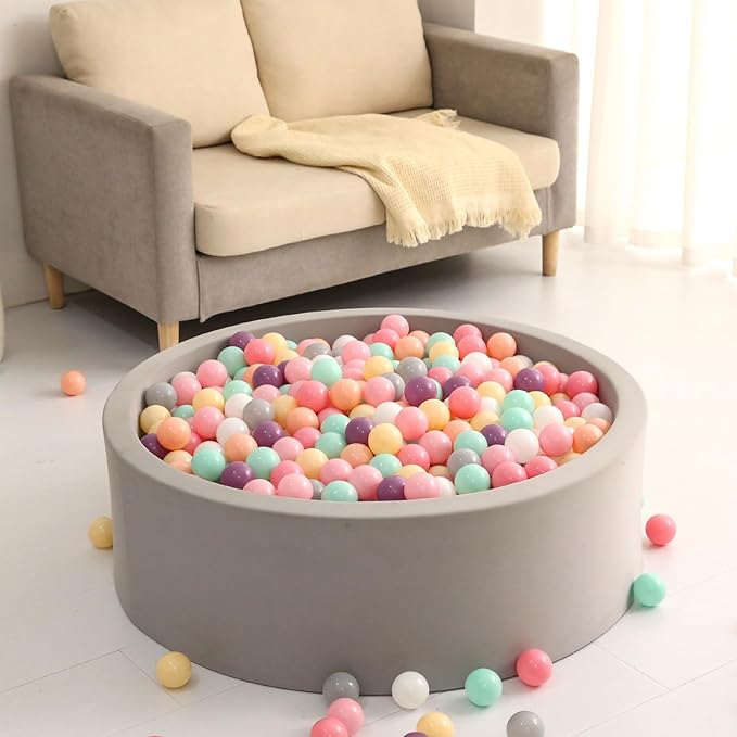 GOGOSO Ball Pit Balls for Toddlers Dogs Baby, 2.2 Inch Pastel Play Ball Toys Kid Ballpit, Bounse House, Birthday, Tent, Party,100 pcs