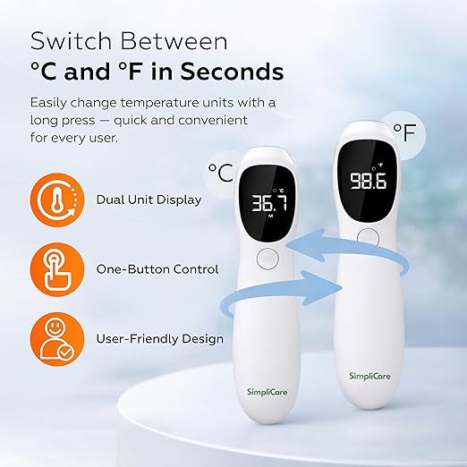 Baby Thermometer, FDA 510(k) Cleared Ear Thermometer for Kids Adults Infants, Baby Essentials, Ear & Forehead Thermometer (Touch), 2-in-1 Dual Mode, Digital Ear Thermometer (AET-R842)