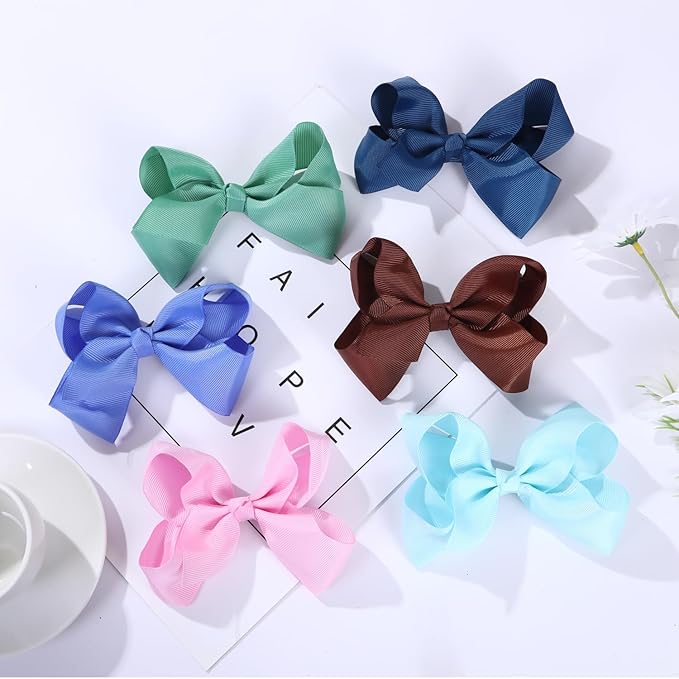 40PCS Hair Bows for Girls,Hand-made Grosgrain Ribbon Hair Bow Alligator Clips Hair Accessories for Toddlers Baby Girls Kids Teens in Pairs