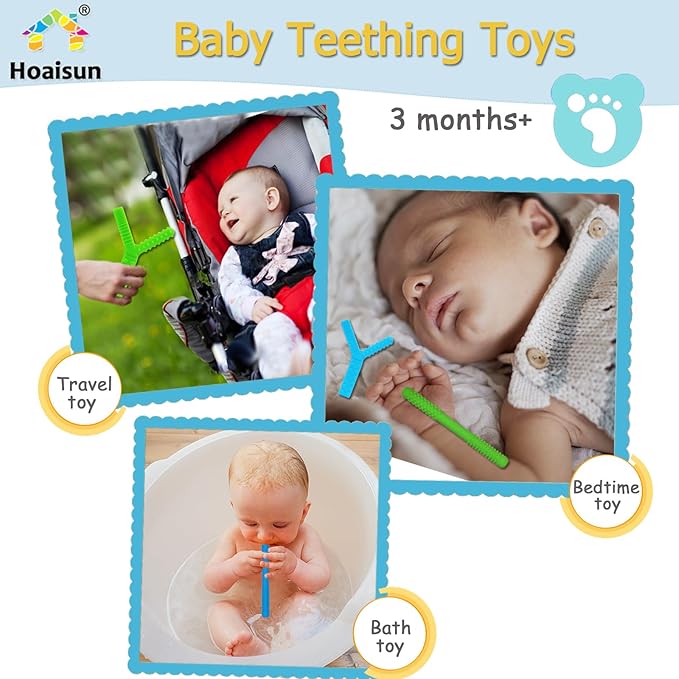 Sensory Chew Toys for Autistic Children 4 Pack, Silicone Teething Straws Toys for Autism, ADHD, SPD, Biting or Special Needs, Sensory Toys for Toddlers 1-3 Oral Motor Tools Relief Stress, Anxiety