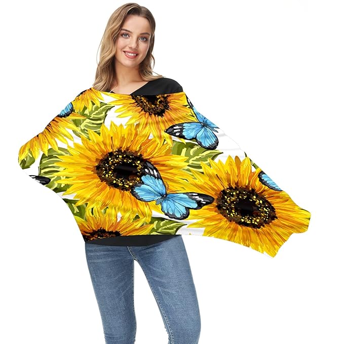 Baby Car Seat Stroller Covers Sunflower and Butterfly Nursing Cover Breastfeeding Scarf Soft Breathable Stretchy Infant Car Canopy Coverage Carseat Cover for Boys and Girls Multi Use
